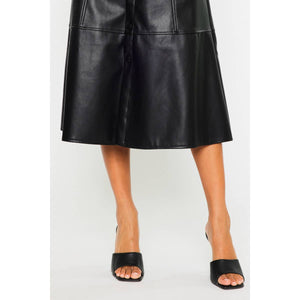 Vegan Leather Skirt- Black