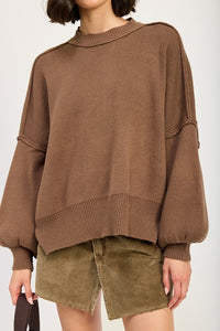 Oversized Relaxed Fitted Long Sleeve Sweater Top