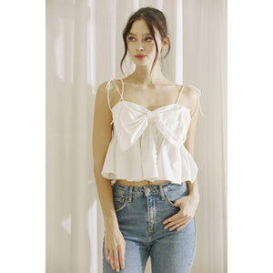 Bow Baby Doll Top- Ivory