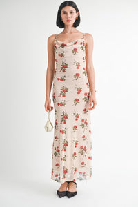 Cowl Neck Maxi Dress With Open Back Backless
