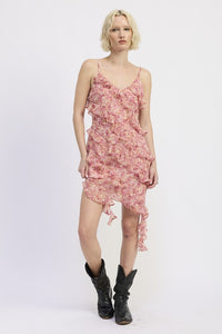Asymmetrical Ruffle Floral Mini Dress | Boutique Women's Dresses Ria Bleu Asymmetrical Ruffle Floral Mini Dress | Boutique Women's Dresses Ria Bleu