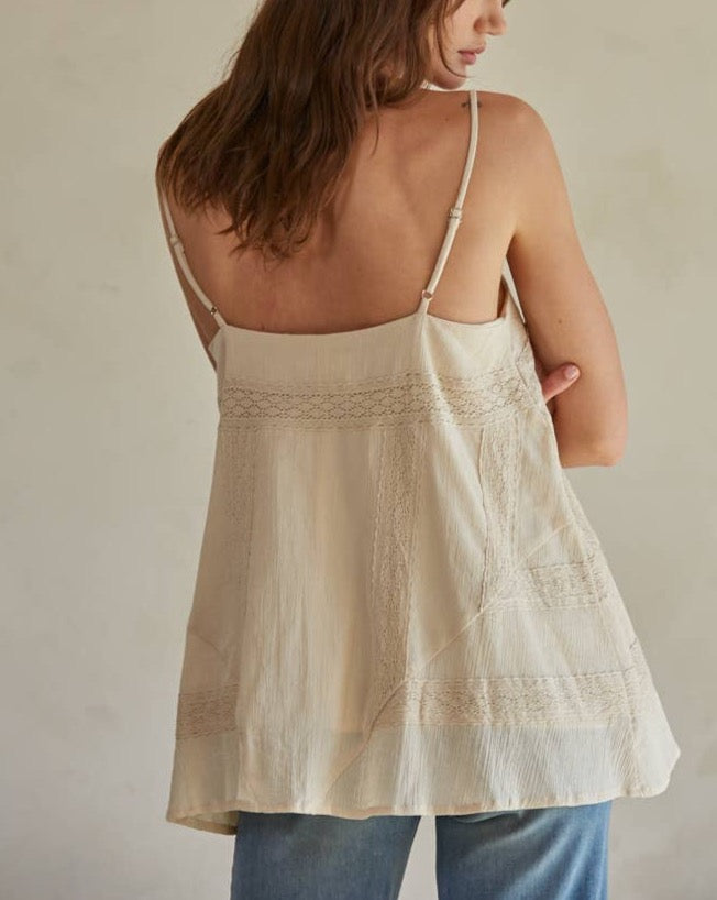 Boho Bea Woven Top: Natural