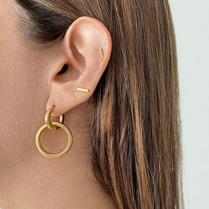 Dangle Hoops gold Earrings