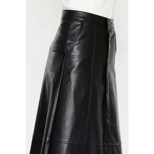 Vegan Leather Skirt- Black