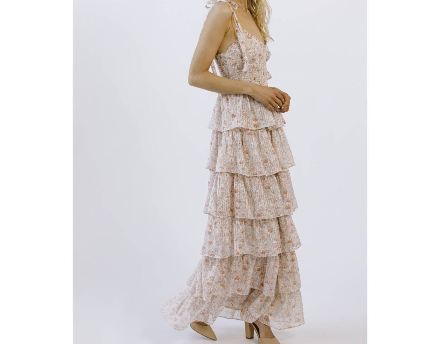 Cara Floral Tiered Summer Maxi Dress - Perfect Wedding Guest ONLY 2 LEFT!