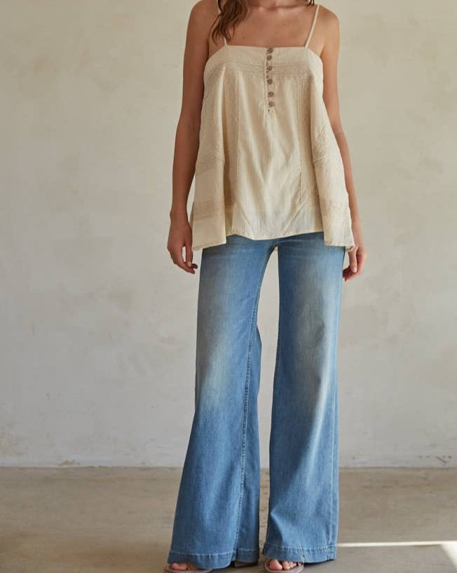 Boho Bea Woven Top: Natural