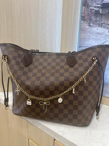 Gold Purse Charm With Bow, Bag Handbag