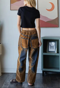 Cargo Pants Vintage Suede Velvet Brown Pants Oli & Hali Pants