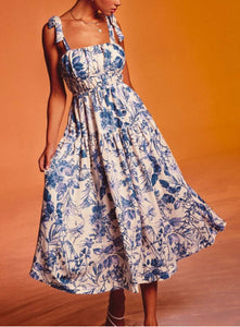 Porcelain Blue Dress - Perfect Flowing Spring Summer Dress - Wedding Guest Dress