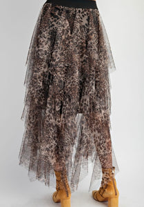 Evening wear, Animal Print Mesh Tulle Ballerina Skirt