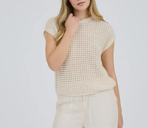 Crochet Top Short Sleeve BatWing Summer Sweater Top