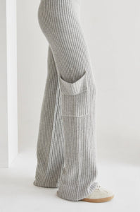 Cargo pants. Knit sweater jumper set.