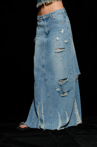 Extra Long Jean Skirt