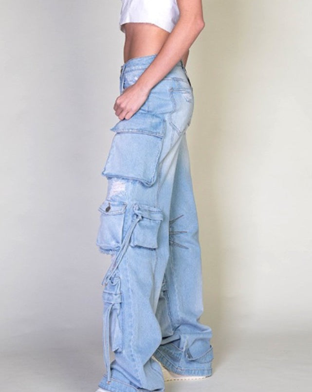 Distressed Cargo Jeans LAST ONE!