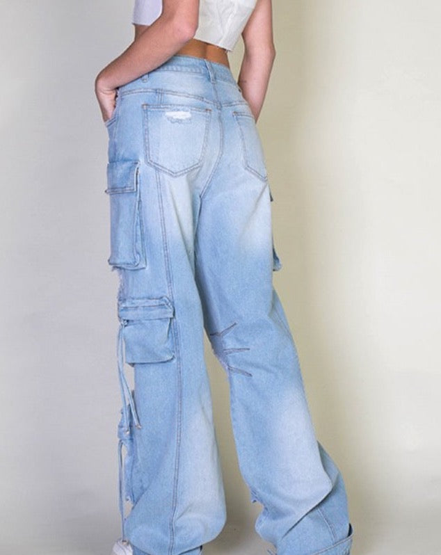 Distressed Cargo Jeans LAST ONE!