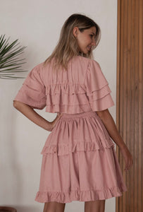 Mini-robe Linnette - Rose française