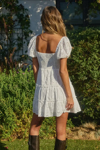 White Baby Doll Dress - Eyelet Mini Dress Perfect Graduation Dress Small White Baby Doll Dress - Eyelet Mini Dress Perfect Graduation Dress Small