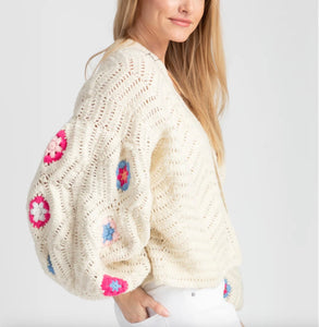 Crochet cardigan ivory 