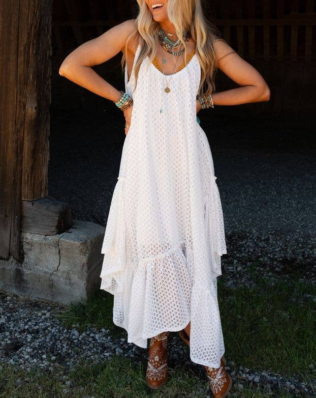 Breezy Days Summer Maxi Dress-White