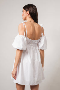 Bennet Empire Waist Cold Shoulder White Mini Dress | Graduation Dress Ria Bleu Bennet Empire Waist Cold Shoulder White Mini Dress | Graduation Dress Ria Bleu