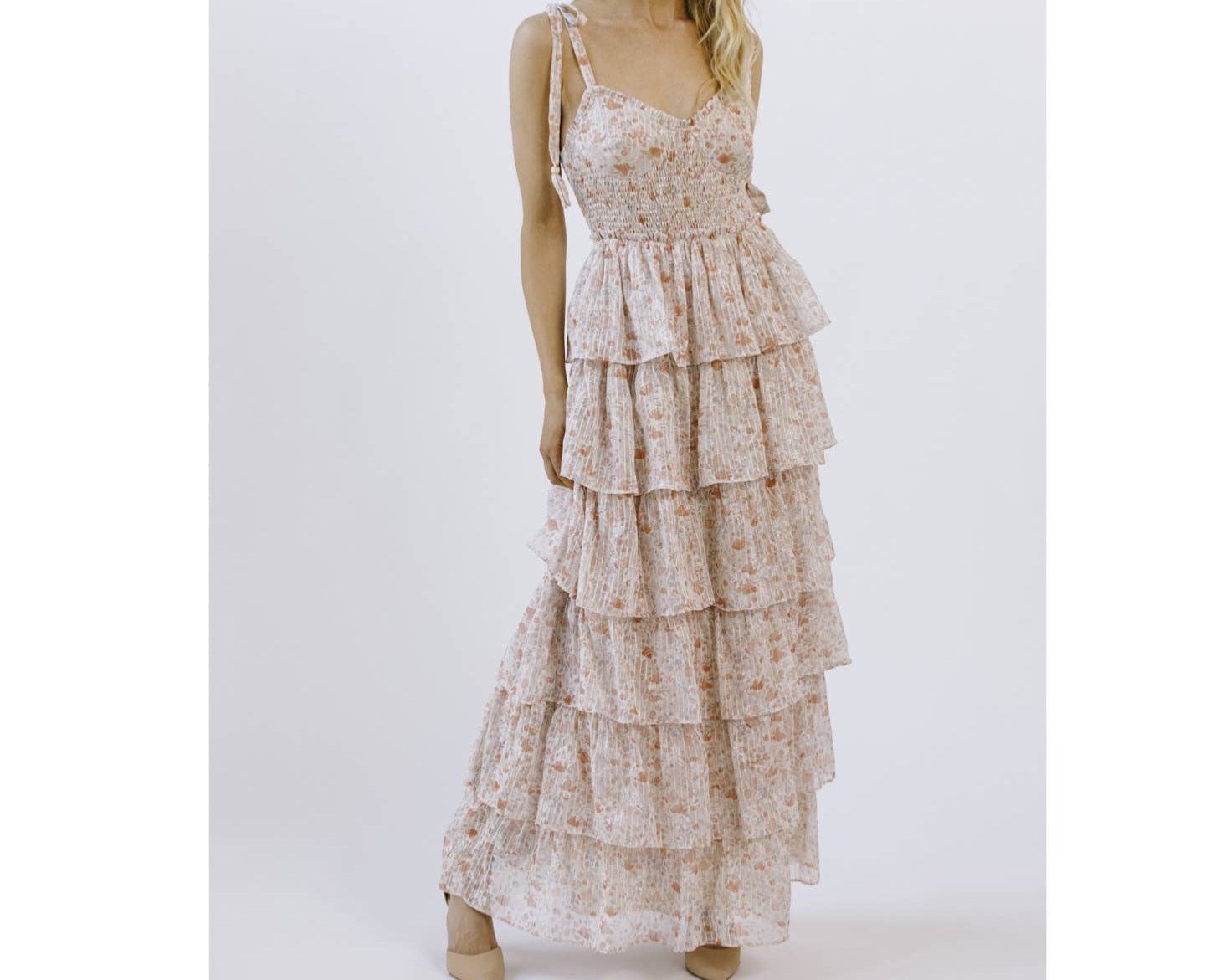 Cara Floral Tiered Summer Maxi Dress - Perfect Wedding Guest ONLY 2 LEFT!