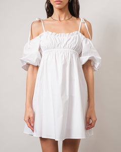 Bennet Empire Waist Cold Shoulder White Mini Dress | Graduation Dress Ria Bleu Bennet Empire Waist Cold Shoulder White Mini Dress | Graduation Dress Ria Bleu