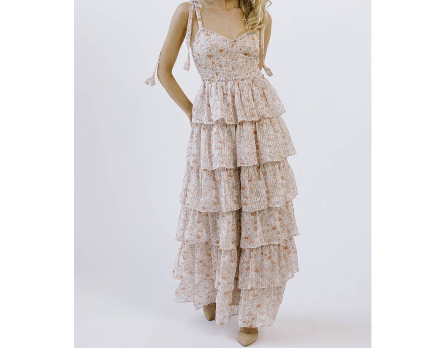 Cara Floral Tiered Summer Maxi Dress - Perfect Wedding Guest ONLY 2 LEFT!