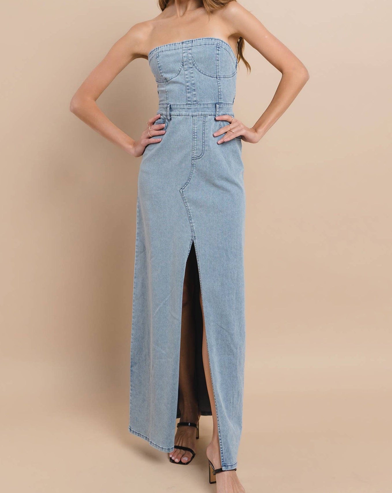 Tati Denim Jean Dress - Maxi