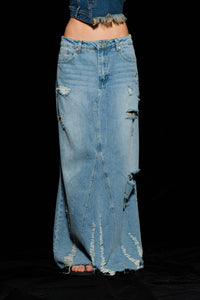 Long Jean Skirt, Maxi Denim Skirt