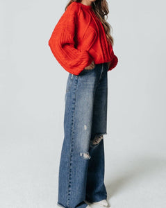 Olivia Knit Sweater- Warm Orange ONLY 2 LEFT!