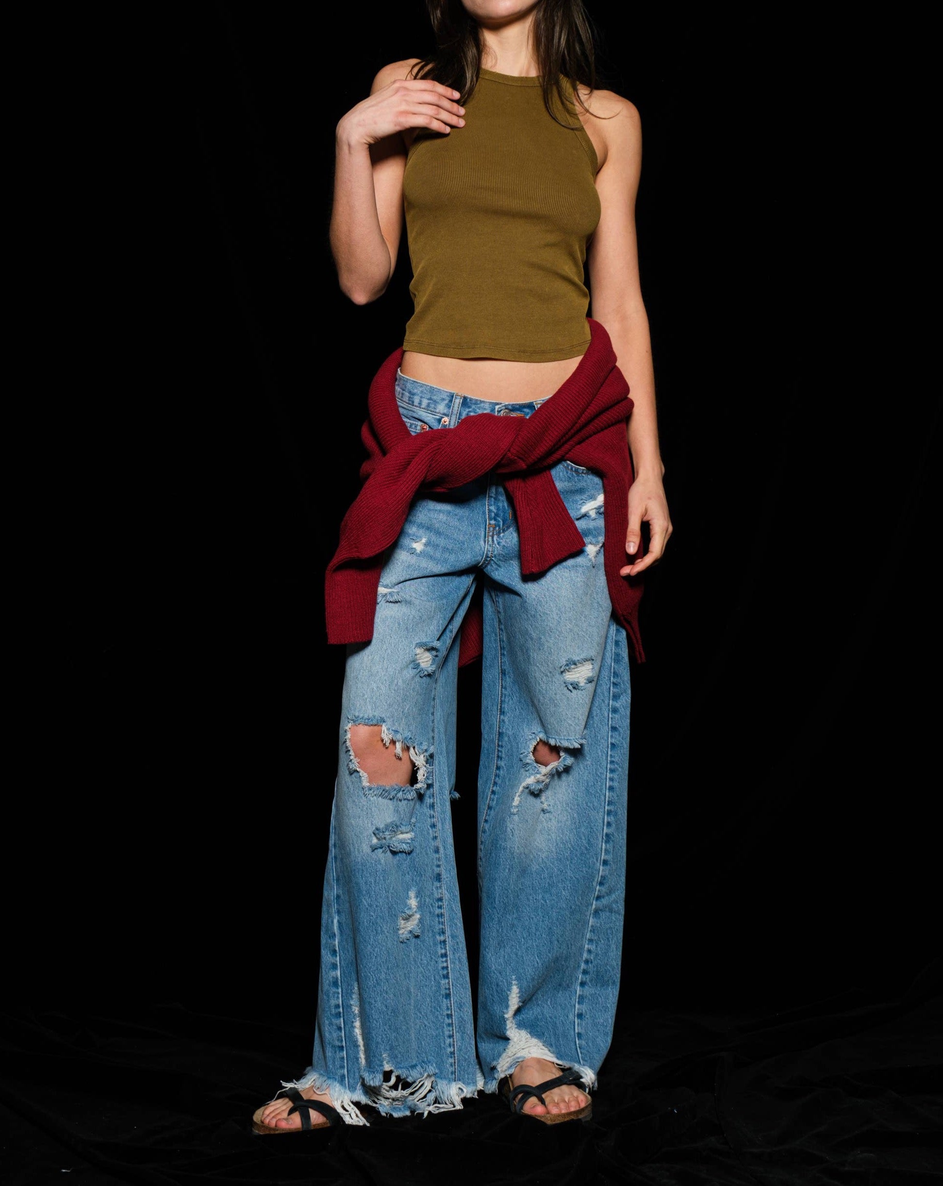 Greta Distressed Wide Leg Jeans LAST ONE!