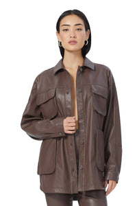 Cargo Brown Leather Jacket