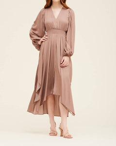 Solid Pink Satin Maxi Dress | Wedding Guest & Formal Dress Ria Bleu Solid Pink Satin Maxi Dress | Wedding Guest & Formal Dress Ria Bleu